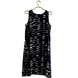 Halogen black and white sleeveless dress women’s size medium
